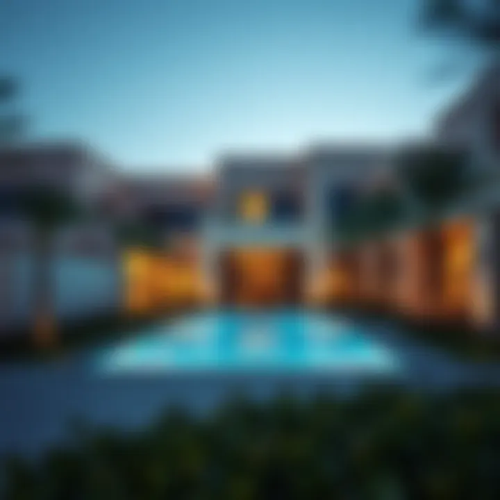 Stunning exterior view of Al Falaj Villas showcasing modern architecture