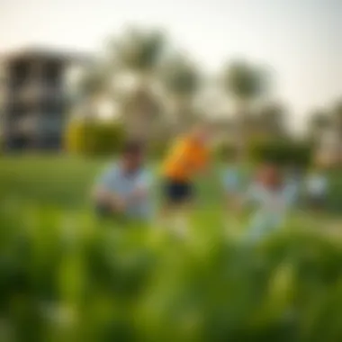 Families enjoying recreational activities at Al Twar Park
