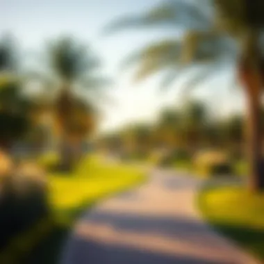 Serene walking paths winding through Al Twar Park