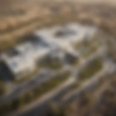 Aerial Perspective of Healthcare Excellence Aerial view of American Hospital Dubai Hills Clinic