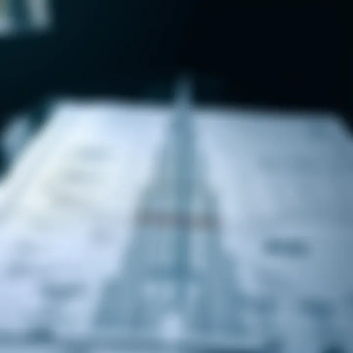 Architectural blueprint highlighting the design intricacies of Burj Khalifa