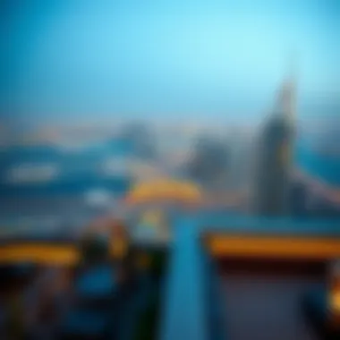 Stunning Views of Dubai from Andaz Hotel Rooftop Panoramic view of Dubai skyline from Andaz Hotel Dubai rooftop