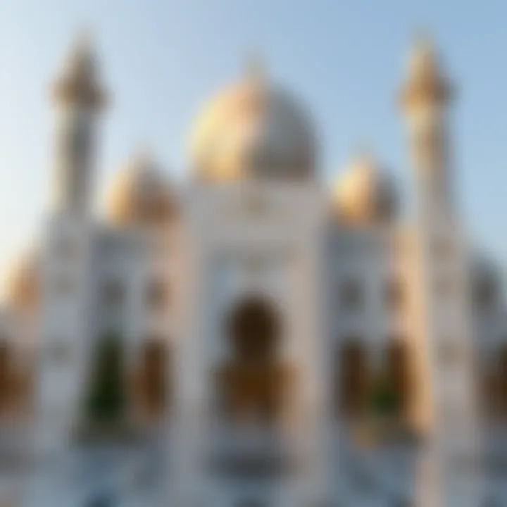 The Grand Façade of Dubai's Largest Mosque Grand exterior view showcasing the intricate façade of Dubai's largest mosque
