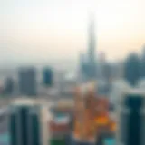 Panoramic view of Dubai skyline featuring Azizi Construction projects