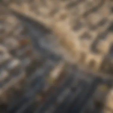 Aerial view of popular shopping district in Dubai