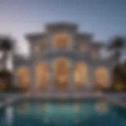 Luxurious villa facade in Dubai