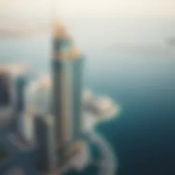 Bird's-eye view of Dubai Creek Tower showcasing its architectural elegance