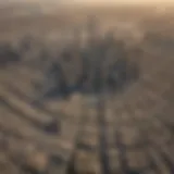 Aerial view of Dubai's skyline with highlighted plot locations