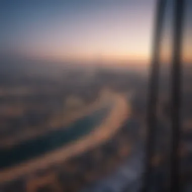 Panoramic view of Dubai skyline from Concorde Tower