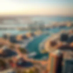 Aerial view showcasing the stunning skyline of Cove Creek Harbour