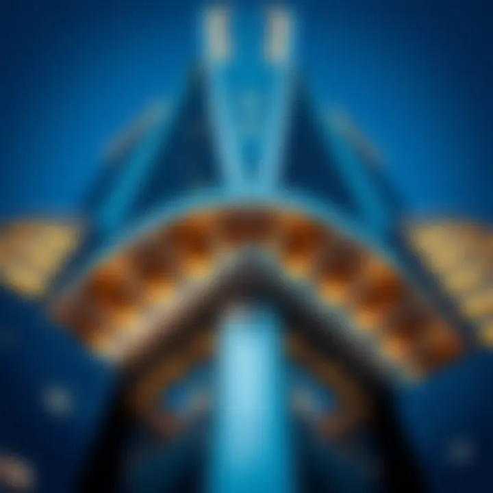 Close-up of DEC Tower's unique architectural features