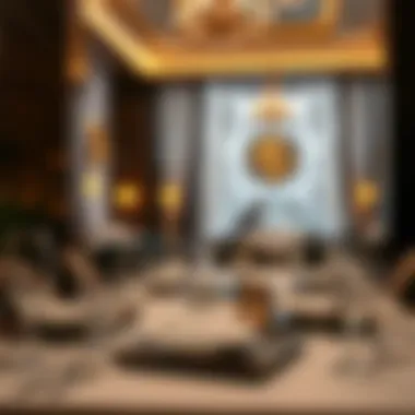 Luxurious Dining Experience Elegant dining setting with luxurious tableware at a Dubai restaurant