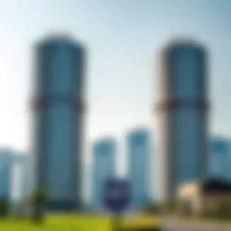 Dubai skyline with residential buildings