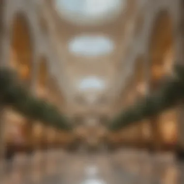 Interior shot of Dubai Mall showcasing luxury shops