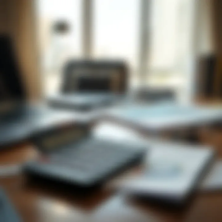 Calculator and documents on office desk