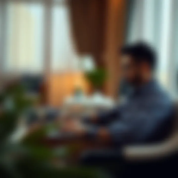 Person reviewing visa application on a laptop