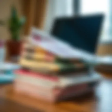 Stack of currency and visa documents