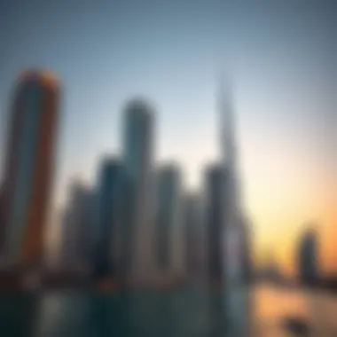 Dubai's Iconic Skyscrapers Futuristic skyline of Dubai with its towering skyscrapers and modern design