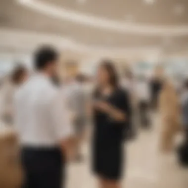 Parents participating in a school admission fair