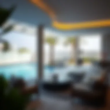 Elegant outdoor lounge area beside a private pool