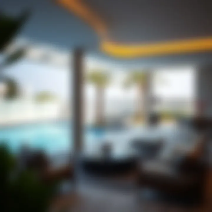 Elegant outdoor lounge area beside a private pool