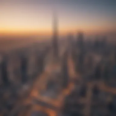 Dubai's Modern Skyline Aerial view of Dubai's skyline showcasing modern architecture