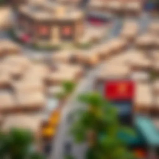 Aerial view of Al Aweer's Market showcasing property options