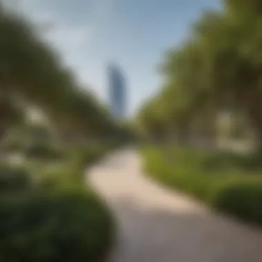 Panoramic View of Al Khalidiya Park A panoramic view of Al Khalidiya Park showcasing its lush greenery.