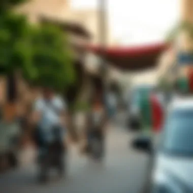 Street scene highlighting the cultural diversity in Al Rawda 2