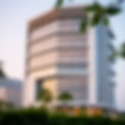 Exterior view of Ansar Building showcasing its modern architecture