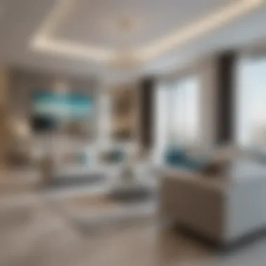 Sophisticated Interior Design of Azure Al Reem Interior design of a residential unit in Azure Al Reem