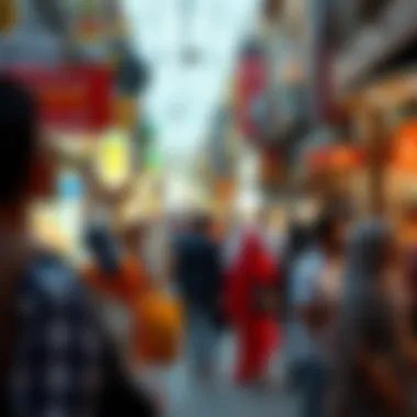 A Lively Shopping Experience in Deira A bustling scene of shoppers exploring the market