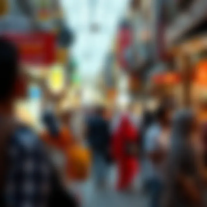 A Lively Shopping Experience in Deira A bustling scene of shoppers exploring the market