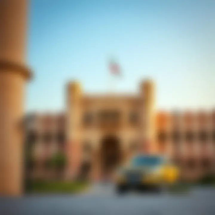 Al Fahidi Fort: A Glimpse into Dubai's Past The historic Al Fahidi Fort, illustrating Dubai's rich cultural heritage amidst modern structures.