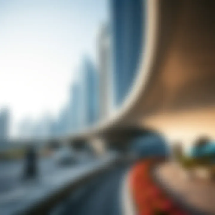 Sheikh Zayed Road: A Symbol of Urban Innovation The intricate design of the Sheikh Zayed Road lined with futuristic skyscrapers, reflecting Dubai's rapid development.