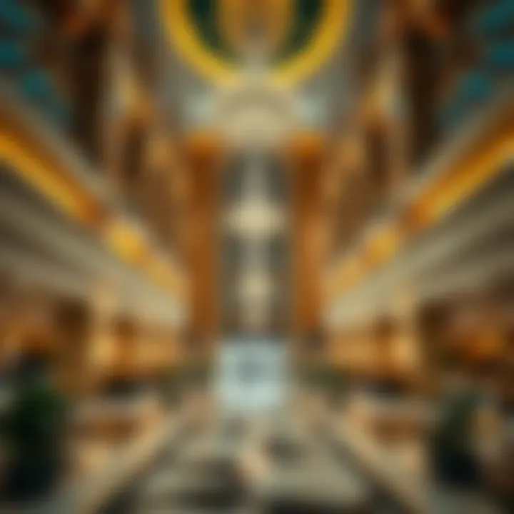 The Grand Lobby of Dubai Parks Hotel Luxurious lobby of Dubai Parks Hotel showcasing modern architectural design