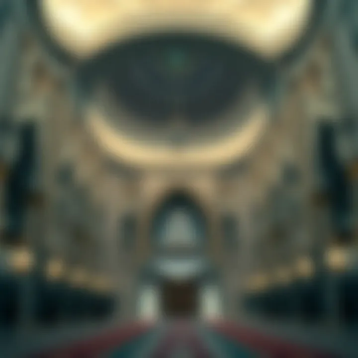 Expansive Prayer Hall Interior Interior view highlighting expansive prayer hall