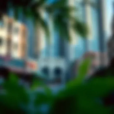 Vibrant neighborhood surrounding Fortune Tower