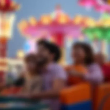 A family engaged in thrilling rides and attractions within Global Village