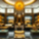 Elegant Gold Jewelry Showcase A stunning display of gold jewelry inside Gold & Diamond Park