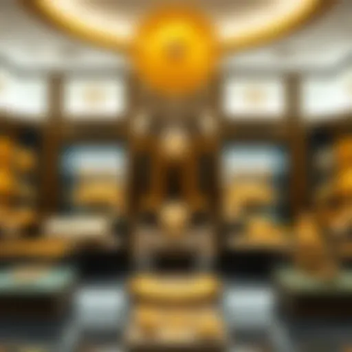 Elegant Gold Jewelry Showcase A stunning display of gold jewelry inside Gold & Diamond Park