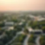 Aerial view of حديقة الجرف showcasing lush greenery and pathways