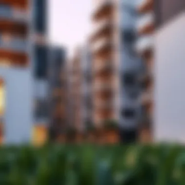 Modern residential buildings in Hessa Views