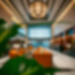Luxurious hotel lobby in Satwa with contemporary design
