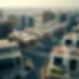 Aerial view of Al Barsha showcasing diverse architectural styles
