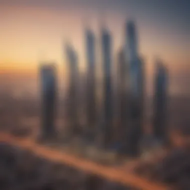 Modern Skyscrapers in Jebel Ali Modern skyscrapers and commercial buildings in Jebel Ali