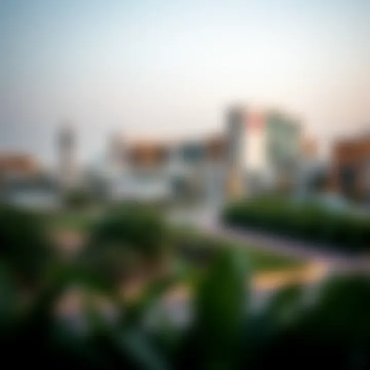 Stunning skyline view of Jumeira Village Circle showcasing modern architecture