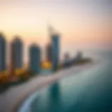 A panoramic view of Jumeirah Beach Residence showcasing the stunning skyline and beach.