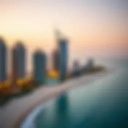A panoramic view of Jumeirah Beach Residence showcasing the stunning skyline and beach.