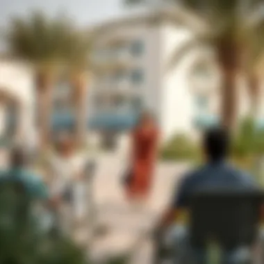 Community Dynamics in Madinat Khalifa Vibrant community life in Madinat Khalifa with residents enjoying outdoor spaces